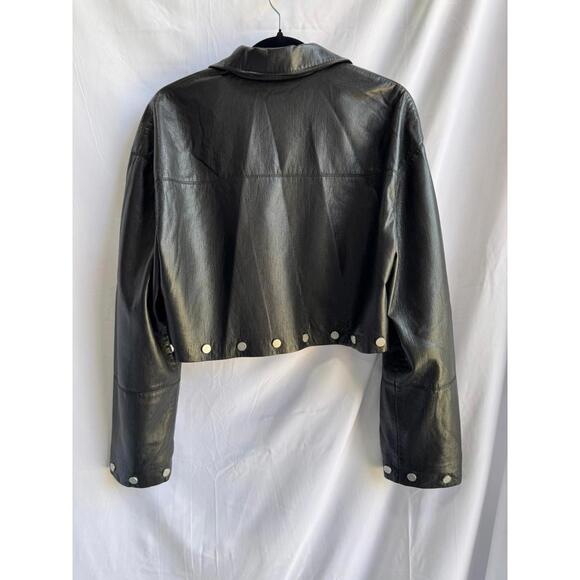 Nanushka Black Faux Leather Kassie Jacket Size S - Picture 6 of 8